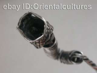 Vintage Exotic Chinese Handmade Miao Silver Hairpin  
