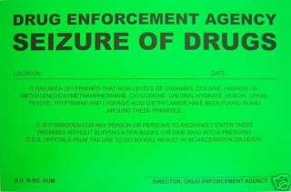 Humiliating Prank Sign   SEIZURE OF DRUGS  
