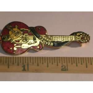 : Hard Rock Cafe Guitar Pin, Denver Red & Gold Guitar Pin, Hard Rock 