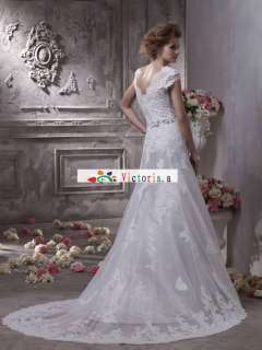 Custom White/ivory Applique Wedding Dresses/Gowns Size:6 8 10 12 14 16 
