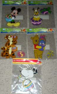 EASTER WINDOW CLINGS MICKEY PLUTO TIGGER POOH SNOOPY  
