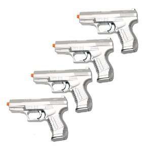   of 4 Silver Airsoft 6mm Handgun Hand Pistol Toy Gun