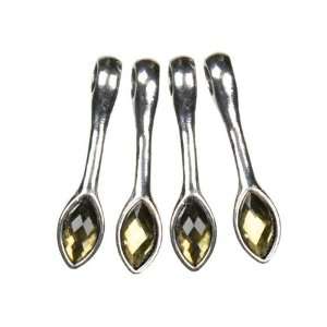  4pc Spoon Drop Silver/green   Jewelry Basics Charm Arts 