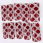   Red Rhombus Grid Pre Design Acrylic False French Art Nail Tips DIY