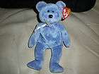 Retired Ty Beanie Babie of Clubby the Blue Bear Date of Birth March 9 