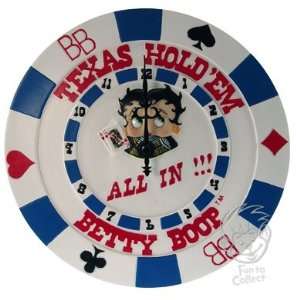    Betty Boop Its Poker Time Boop Wall Clock