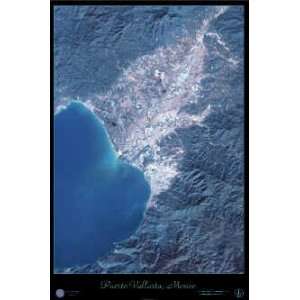  Laminated Puerto Vallarta (City), Mexico satellite view 
