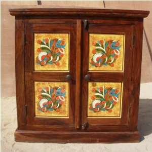 Indian Rosewood Rustic Storage Chest Kitchen Hutch Cabinet Furniture 
