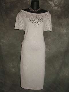 NWT $785 St John silver shimmer knit dress sz 12 14 NEW  