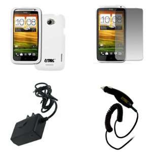  EMPIRE HTC One X Silicone Skin Case Cover (White) + Screen 