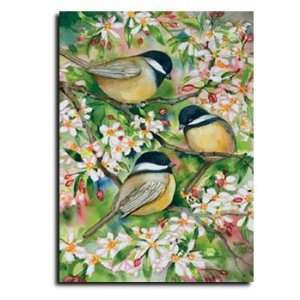  Sweet Chickadees Toland Art Banner: Patio, Lawn & Garden