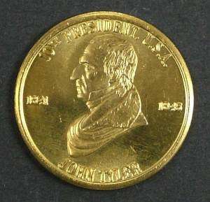 tyler coin token 10th president goldtone nice coin coin pictured is 