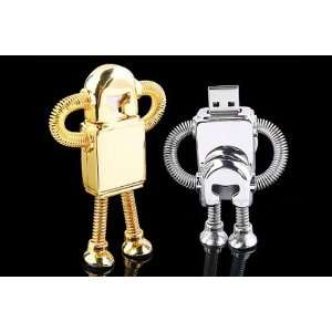  Cool metal Robot 16 GB USB Flash Drive   Golden: Computers 