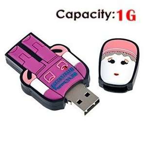  1G USB Flash Drive with Rubber Robot Doctor Shape (Red 