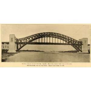  1915 Print Hell Gate Bridge East River New York City 