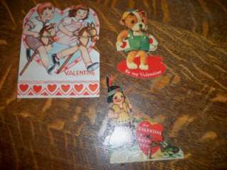 Vintage 1939 Valentine 3 pc Fold Out Card Stick Horse Indian  