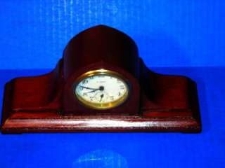 Antique Sessions Tambour Mini Mantel Mantle Clock 9.5 Key Wind 8 Day 