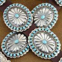 Native Navajo Turquoise & Sterling Silver Concho Belt  