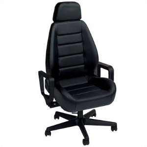  Sport Seat Black Vinyl Office Chair: Office Products