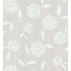    Brewster 141 62122 Zinnia Flower Wallpaper, Beige