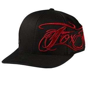  Fox Racing Revelation Flexfit Hat   XS/S/Black/Red 