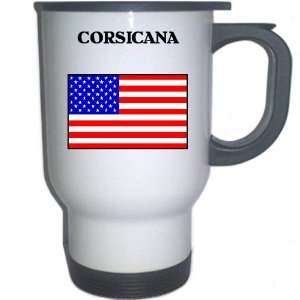  US Flag   Corsicana, Texas (TX) White Stainless Steel Mug 