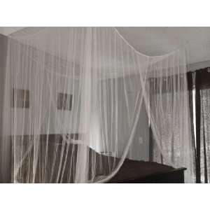  White Four Corner Bed Canopy Mosquito Net Bed Netting 