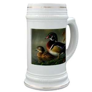 Stein (Glass Drink Mug Cup) Wood Ducks
