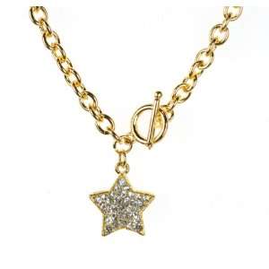 Cute Super Lucky Star Necklace with Chunky Chain   Gold 