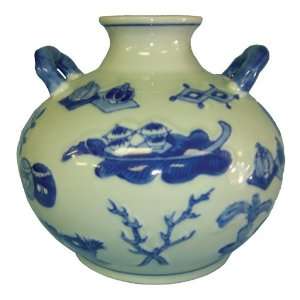   antique finish chinese porcelain vase / jar   8.5H: Home & Kitchen
