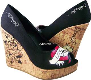 Womens Ed Hardy Coralie Pumps Heels Black Shoes E Love  