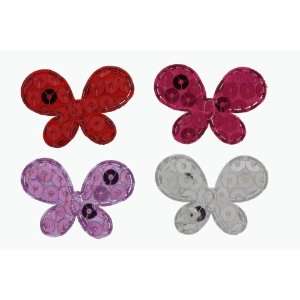  Padded Sequin Butterfly Applique 20 Pieces (4 Colors 