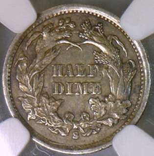 1866 S Half Dime NGC AU 50 Nice Original Coin  