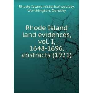   ) Worthington, Dorothy Rhode Island historical society Books