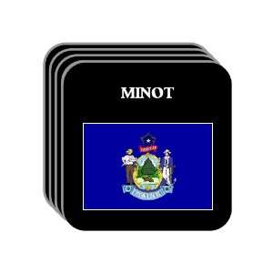  US State Flag   MINOT, Maine (ME) Set of 4 Mini Mousepad 
