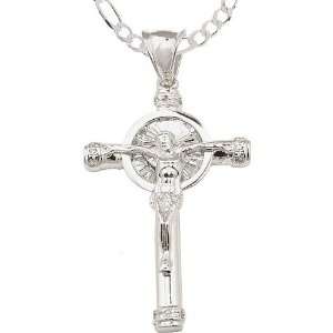   Sterling Essentials Sterling Silver 24 inch Crucifix Necklace Jewelry