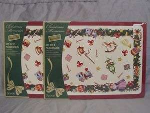   Christmas Memories Placemats Manorcraft Cork Backing New in Package