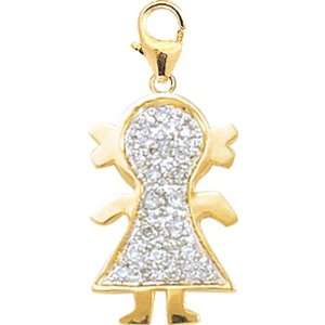  14K DIAMOND GIRL CHARM  YELLOW GOLD: Jewelry