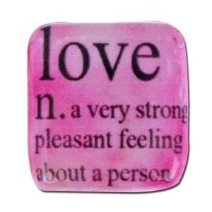  20x21mm Love Definition Pink Decoupage Bead: Arts, Crafts 