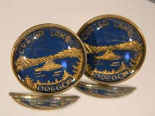 Outstanding Vintage Cufflinks Crater Lake
