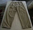 Tommy Hilfiger Tan Khaki Pants Mens 32 X 33 Pleated 100% Cotton Cuffed