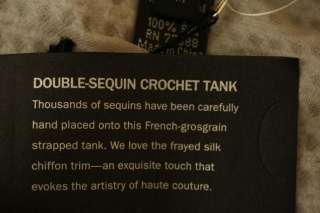 JCrew Double Sequin Crochet Tank Cami $750 Pewter XS  