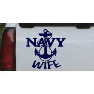 Navy 16in X 16.0in    Navy Wife Military Car Window Wall Laptop Decal 