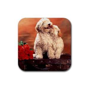  Cute puppies Rubber Square Coaster set (4 pack) Great Gift 