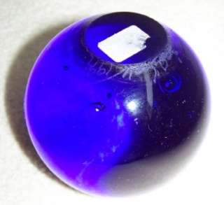 COBALT BLUE Art Glass Signed Paperweight Crystal Ball  