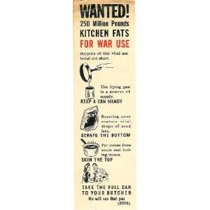  VINTAGE 1940s War Food Administration Bookmark 