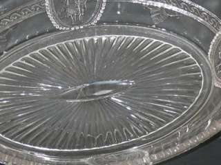 EAPG Cupid Venus Oval Flint Glass Dish Richards Hartley  