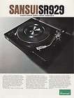 sansui sr 929 turntable brochure 1976 returns not accepted buy it now 