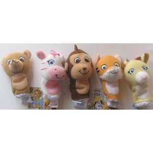 Garanimals Finger Puppets Plush 5 pack Bear, Monkey, Giraffe, Tiger 