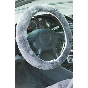  Universal Matching Sheepskin Steering Wheel Cover, GREY 